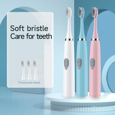 Spazzolino elettrico per adulti, pulisci denti, setole morbide, portatile, alimentato a batteria, impermeabile, per la cura orale