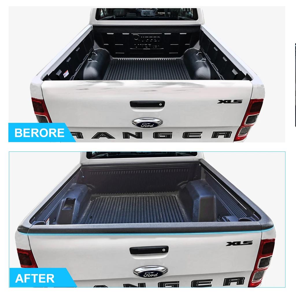 4PCS Bed Rail Cap Taligate Rail Guard Cap Protector Cover For Ford Ranger T6 T7 T8 2012-2025 PX PX2 PX3 Wildtrak Matte Black