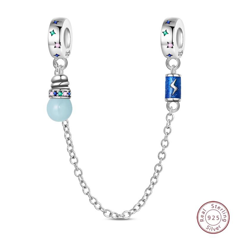 Copper Safety Chain Rainbow Flower Inlaid Zirconia Beads Suitable For Original Bracelet Bracelet Diy Jewelry