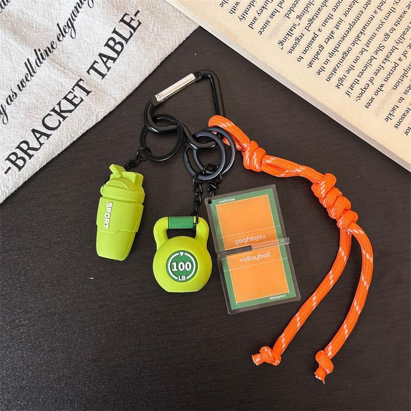 Itness Theme Rubber Keychain Pendant Portable Gym Style Bag Charm Durable Key Ring for Sports Lovers Men Women Daily Accessory