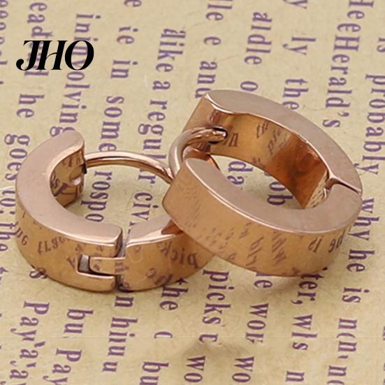Ear Stud Round Earring Safe Unfading Unisex Stainless Steel Titanium Plated Clip for Shopping Club Daily Wear Hoop