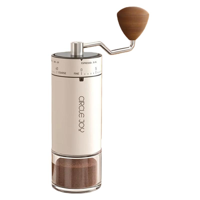 

Circle Joy Stainless Steel Hand-Crank Coffee Grinder, Portable Manual Coffee Bean Grinder And Powder Machine, White білий