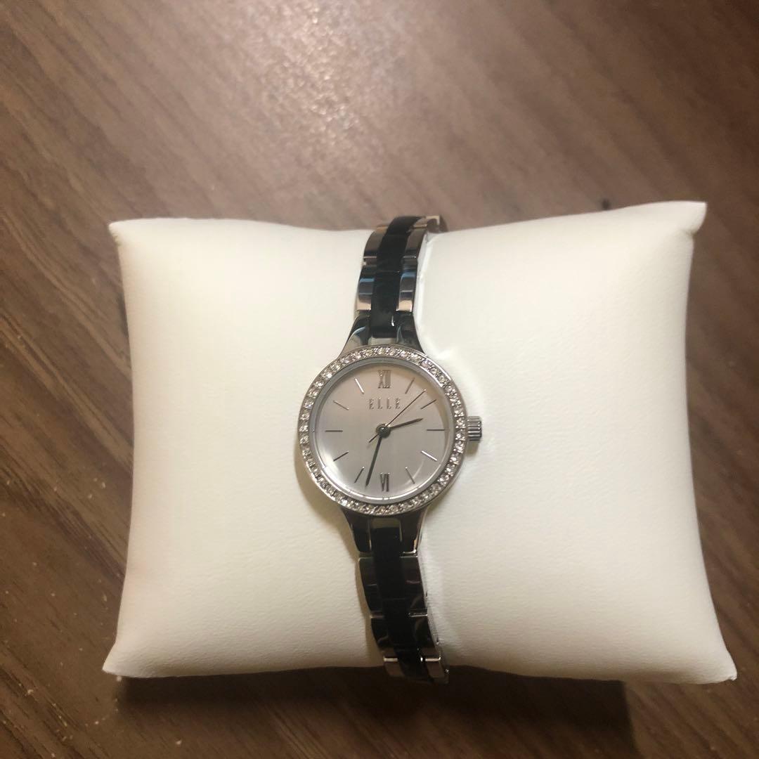 Used ELLE watch quartz silver/black