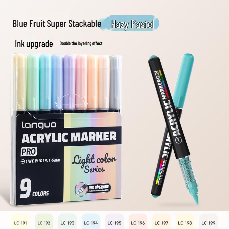 Kusang Blue Fruit Liquid Acrylic Marker Pen - Soft Tip, Rich Color & Super Layering for Art Pro Layering Edition