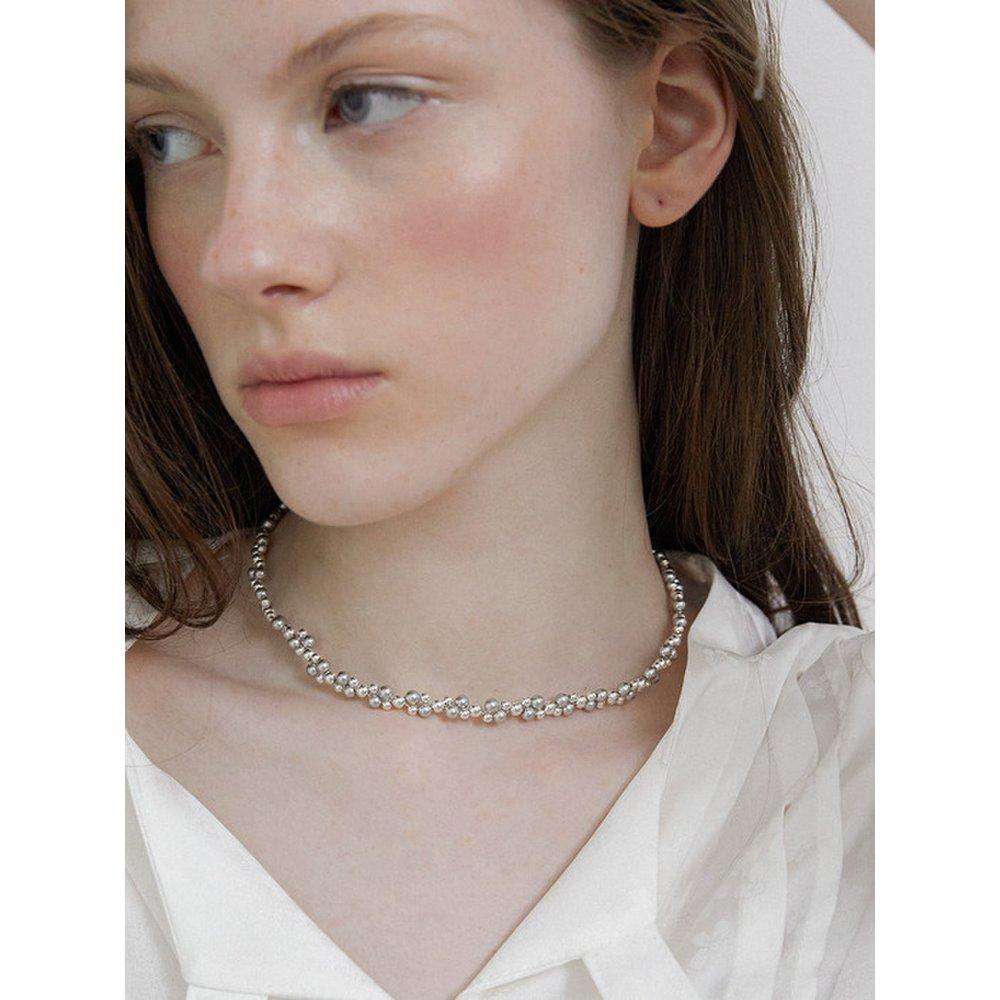 [Byhyeres] Silver (W) Pearl Metal Lace Necklace Bh7N53727W9420
