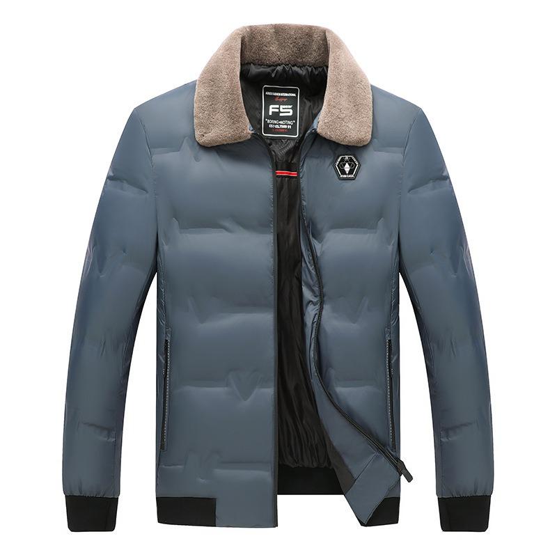 Fashion Fur Collar Men's Cotton-padded Jacket Winter Jacket Thickened Short Thermal Cotton-padded Jacket Lapel Cotton-padded Jacket Casual