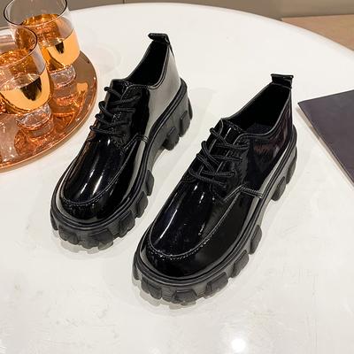 Fashion Women's New Autumn Thick Heel Shoes Round Head Front Strap Thick Sole Anti-slip Wear-resistant Low-top Shoes