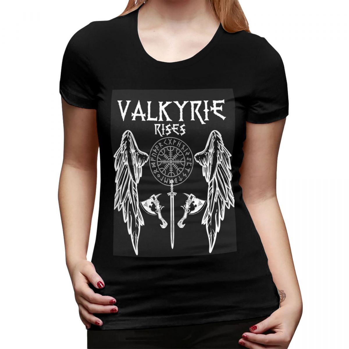 

Ladies Valkyrie Valkyrie Viking Valhalla Odin Fighter TShirt for Women Crew Neck T Shirts Womens Tees Short Clothes Tops 4XL