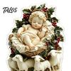 Christmas Fireplace Mantle Decor Acrylic 360 Degree Rotating Ornament, Double-sided HD UV Printed Stable Base Ornaments Religious 2D Decorative