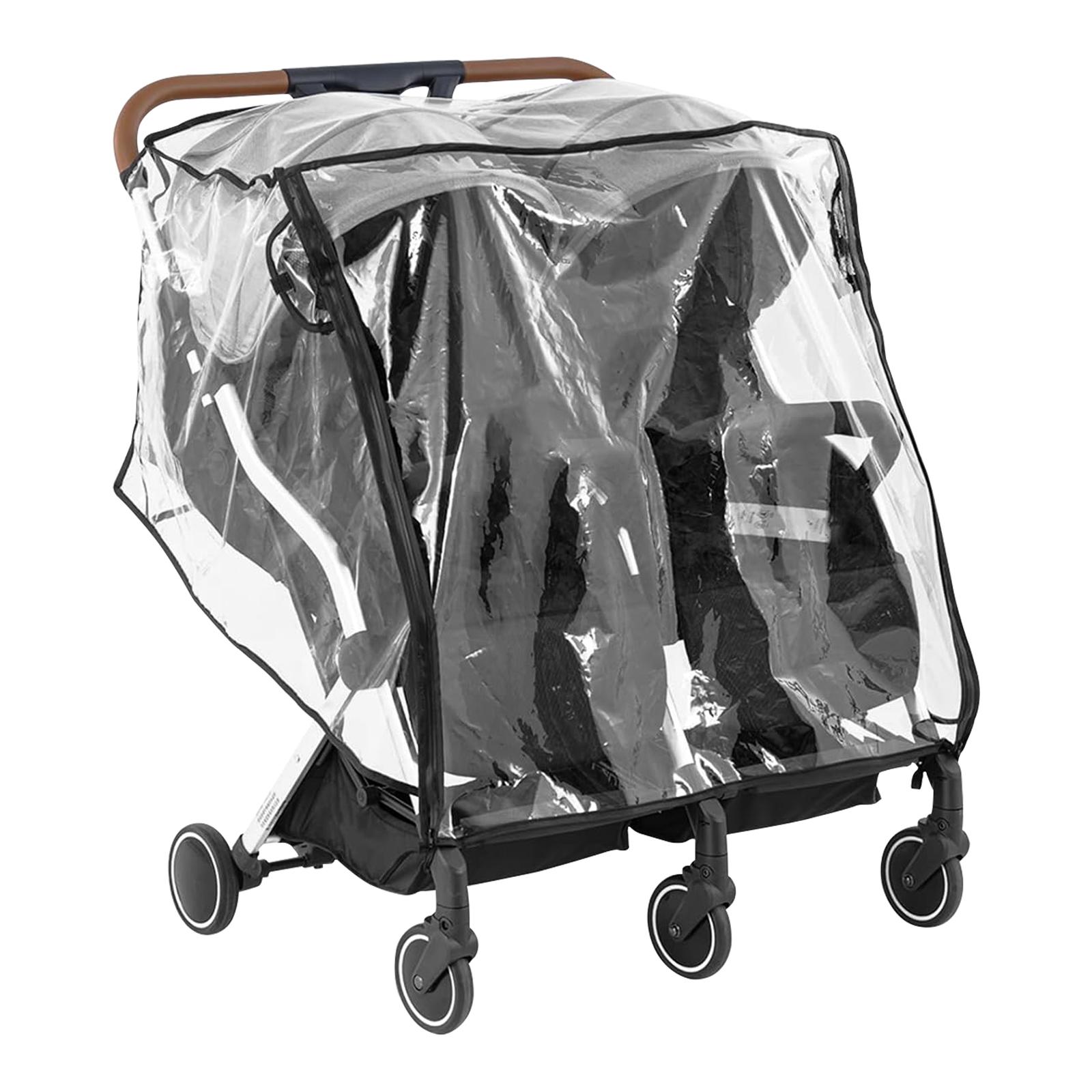 

Baby Stroller Rain Cover Universal Double Stroller Rain Cover Clear Twins Stroller Cover Dust Shield Outdoor, Travel Accessories