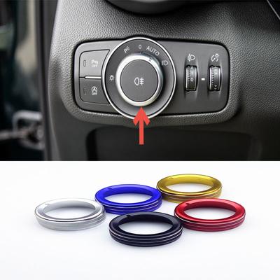 Scheinwerfer-Einstellknopf Dekorationsring Metall Autoaufkleber für Alfa Romeo 2017- Giulia Stelvio Innenzubehör Zierleiste