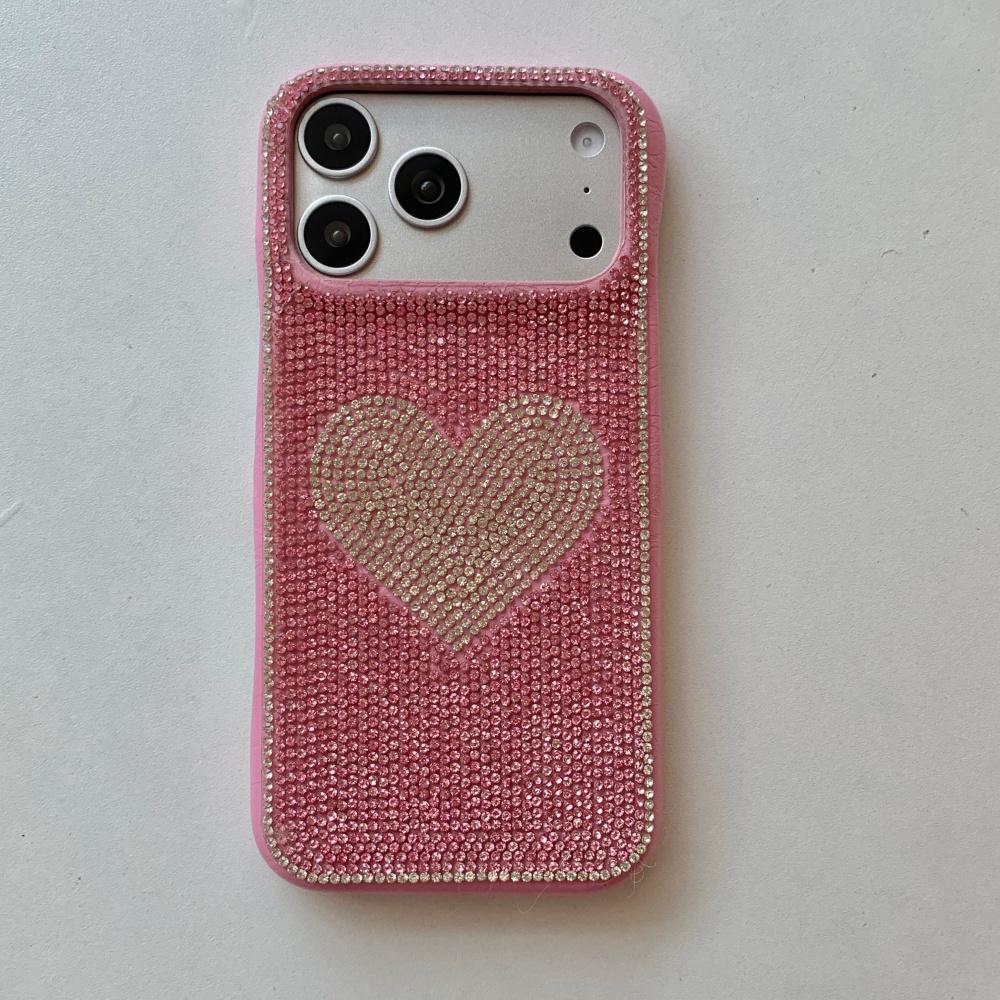 Premium sense three-dimensional flash diamond white background rose red love is suitable for Apple 17promax mobile phone case iphone16 new women's