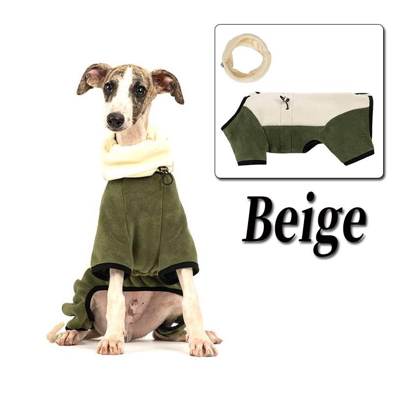 

Dog Clothes Winter Fleece Whippet Vest Italian Greyhound Dog Clothes Wind-proof High Collar Pet Jacket Soft Polar Warm Pet Coat XS（old） бежевый