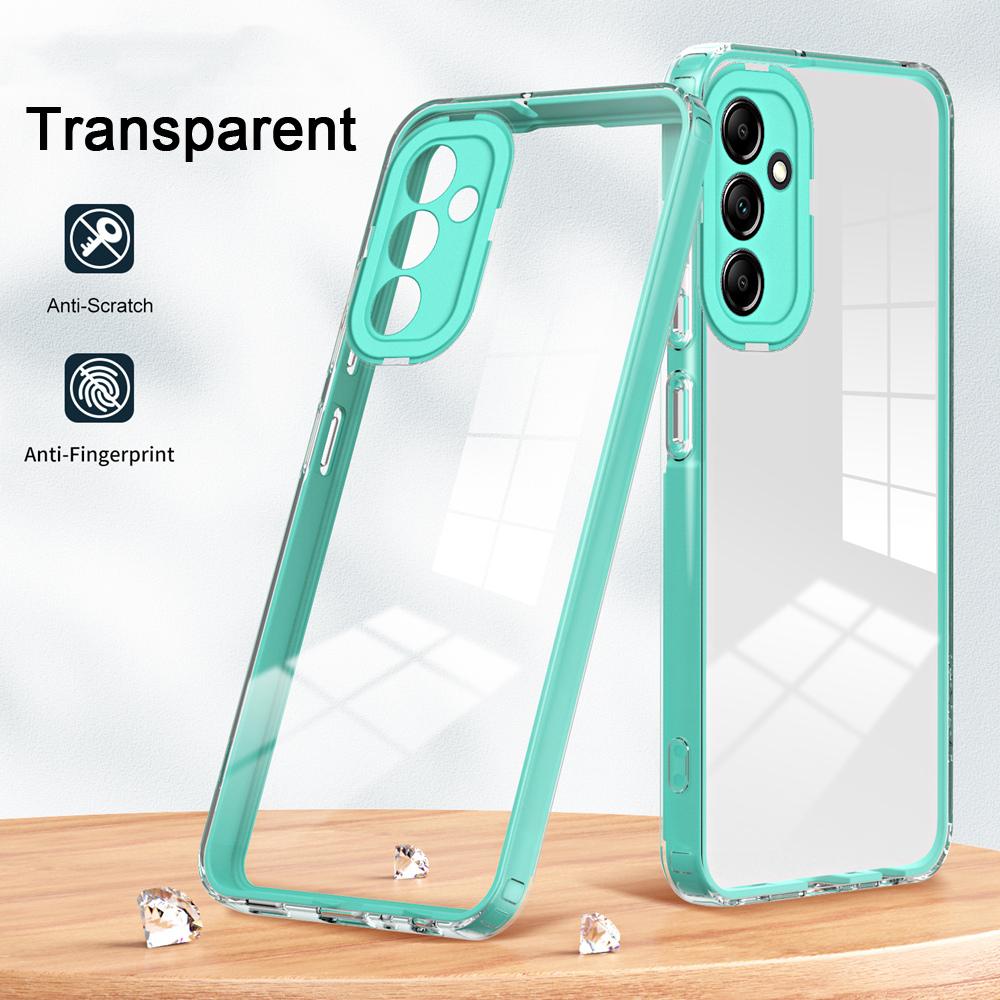 KEYSION Shockproof Clear Case for Samsung M14 5G A24 A14 Transparent TPU Silicone + PC Phone Back Cover for Galaxy A24 4G M14 5G