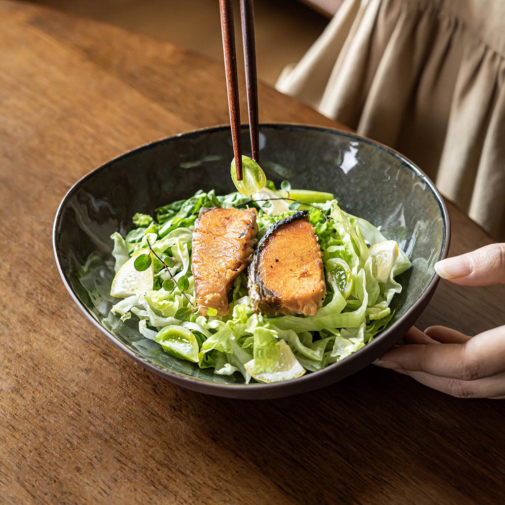 Miseczka o specjalnym kształcie Japoński styl retro Ceramiczna miseczka Naczynia Stołowe Domowa miska Miska na sałatkę owocową Kreatywna nieregularna miseczka