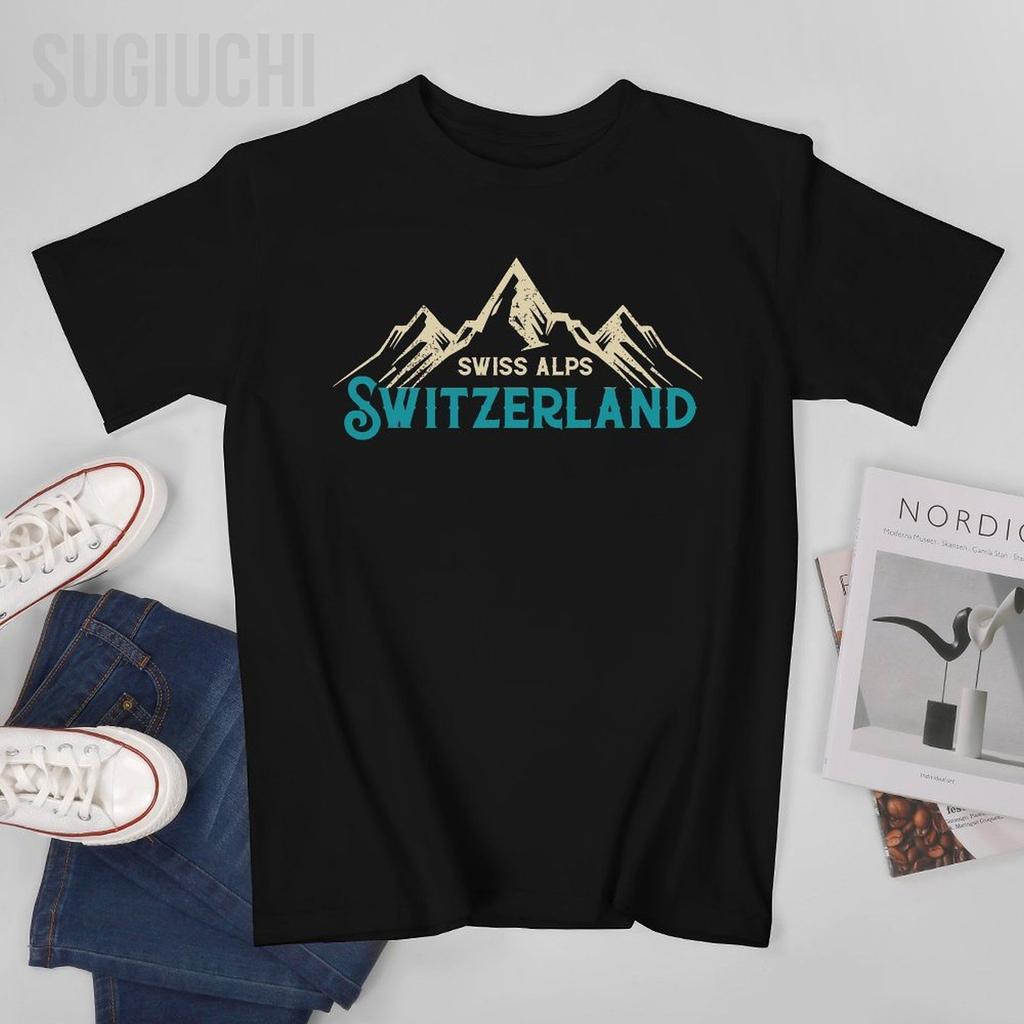 Unisex Switzerland Alps Vintage Mountains Swiss Souvenir Tshirt Tees Oneck T Shirts WoUnisex Boys 100 Cotton TShirt