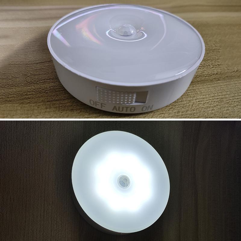 LED Smart Human Body Sensor Night Lamp Emergency Automatic Lighting USB Charging Wireless Magentic Suction Use Night Light