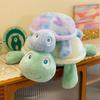 Stuffed Doll Rainbow Turtle Plush Doll Fluffy Sea Turtle Animal Doll  Car Decor