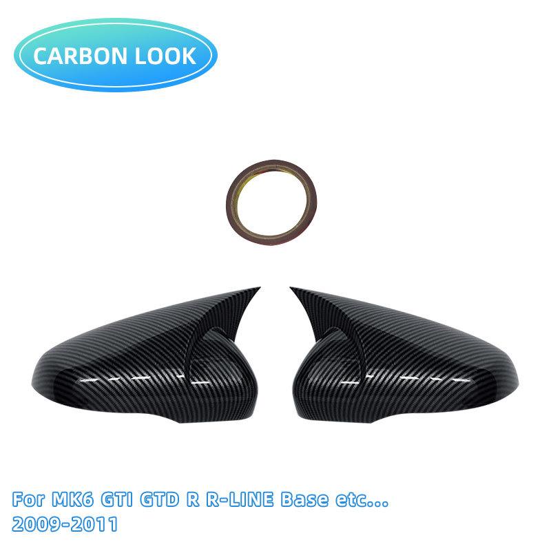 For VW Golf MK6 MK7 7.5 GTI R GTD Base 2009- 2Pcs Side RearView Mirror Cover Caps Mirror Tools Case Gloss Black Tuning New