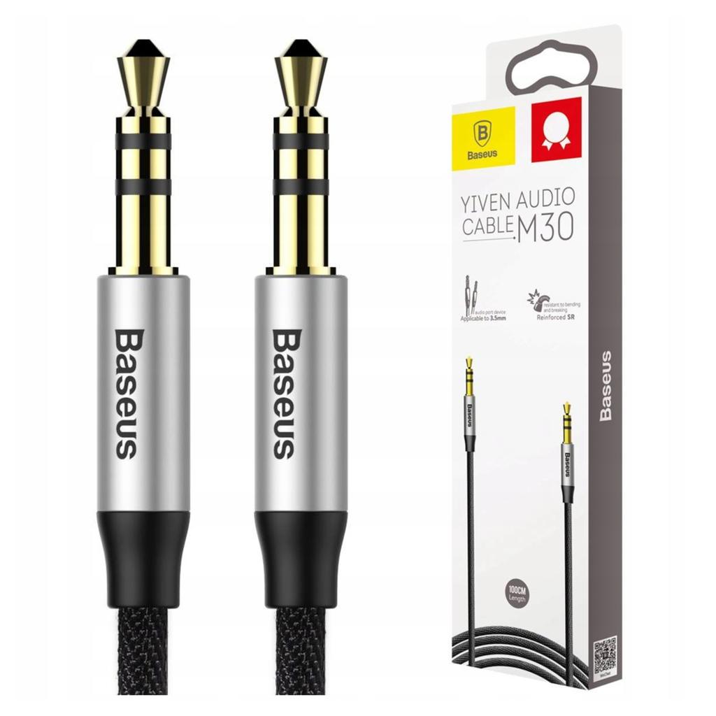 Kabel Audio Mini Jack 3,5Mm Aux Baseus Yiven 1,5M (Czarno-Srebrny)