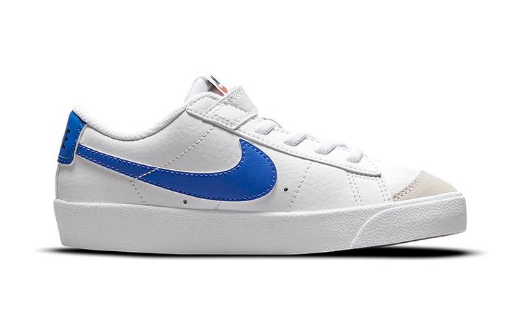 Nike Blazer 77 Ammortizzazione Antiscivolo Resistente all'Abrasione Scarpe da Skateboard Basse per Bambini Bianco Blu DA4075-104