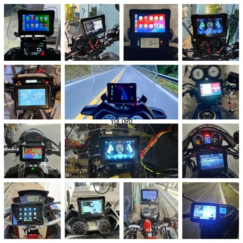 5 Inch Portable Motorcycle Wireless Carplay & Android Auto IPX7 Video Recorder Bluetooth DVR 5.0 Display Screen Navigator