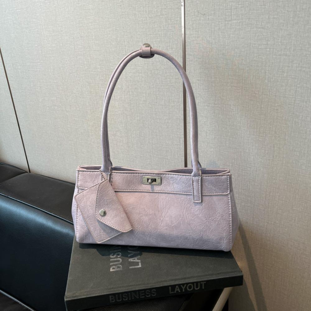 Sweet French Stick Handbag Lace Texture Underarm Bags Portable PU Shoulder Bag  Work