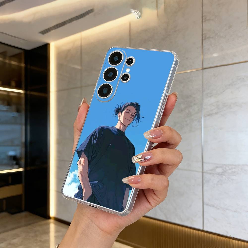 J-J-ujutsu Kaisen-S-uguru- Geto Clear Soft Silicone Phone Case forSamsung S25, S24, S21, S22, S23, S30, Ultra, S20, Plus