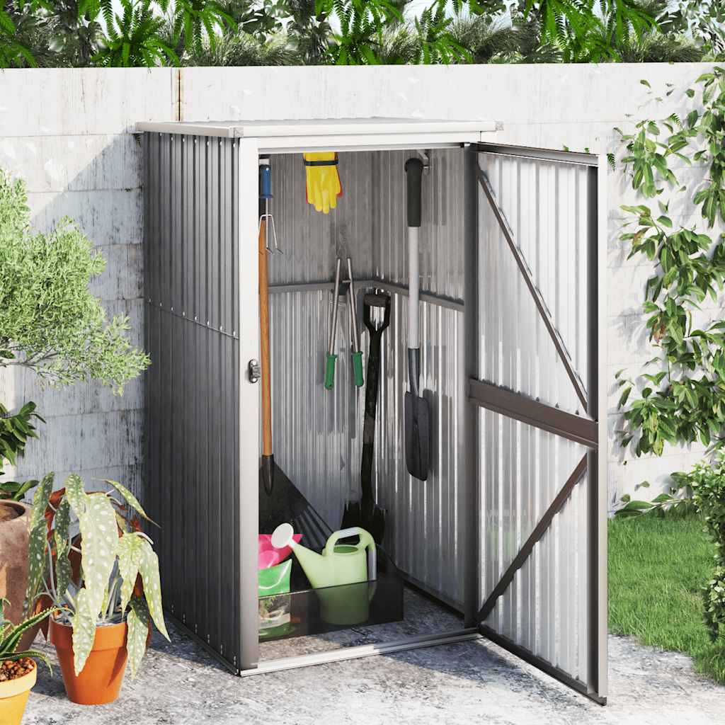 Vidaxl Gartenhaus, Grau, 88x89x161 cm, Verzinkter Stahl