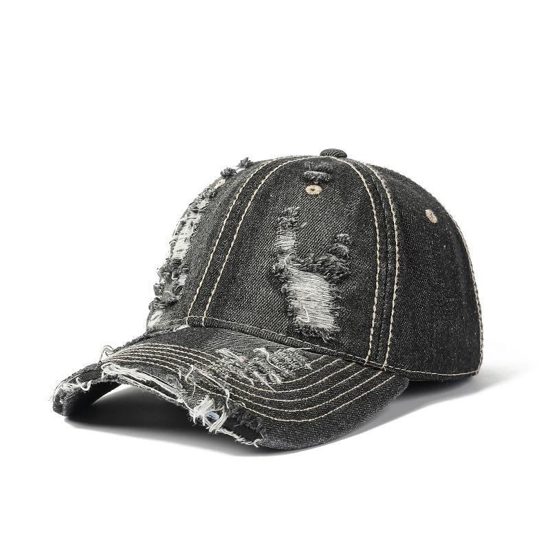 Women's Baseball Cap, Spring/summer New Style, Retro Perforated Fashion, Duckbill Cap, Personalized Multifunctional, Men's Washed Denim Cap