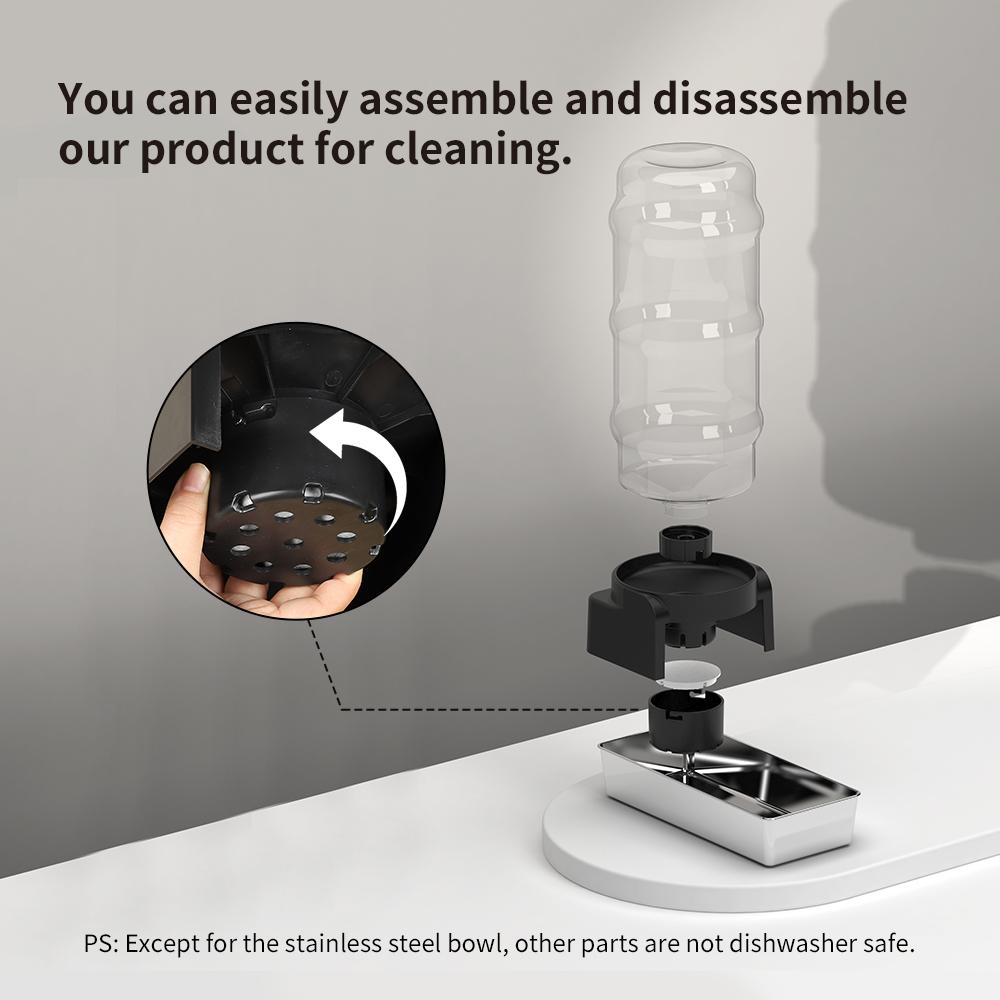 Large Capacity Stable Leak-free Plastic Stainless Steel Pet Water Dispenser For Cats And Dogs