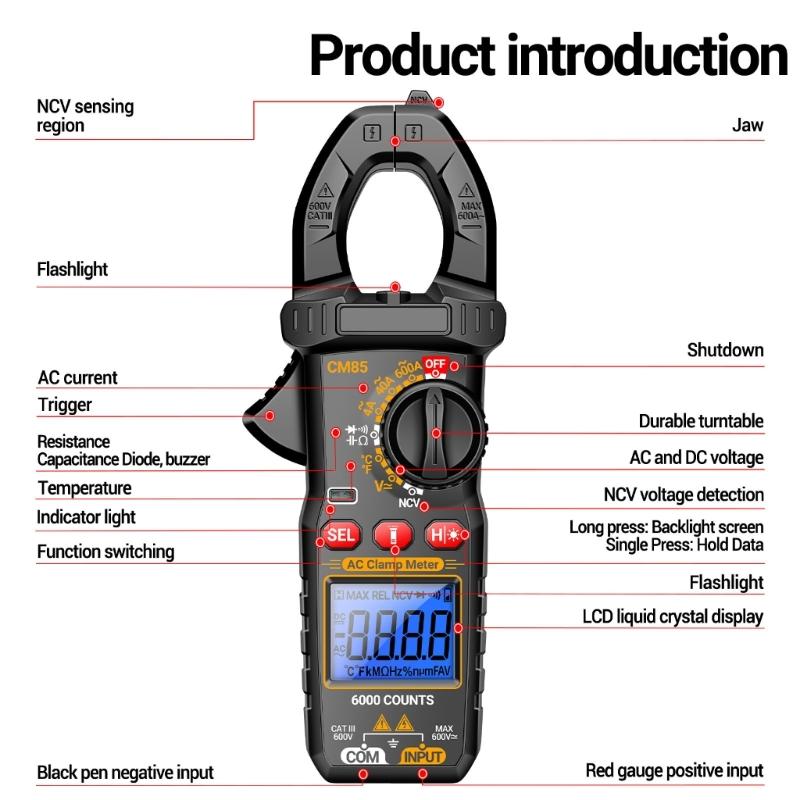 Accurate Digital Clamp Meter Comprehensive Multimeter Handheld Device Designs for Engineers & Electronics Enthusiasts