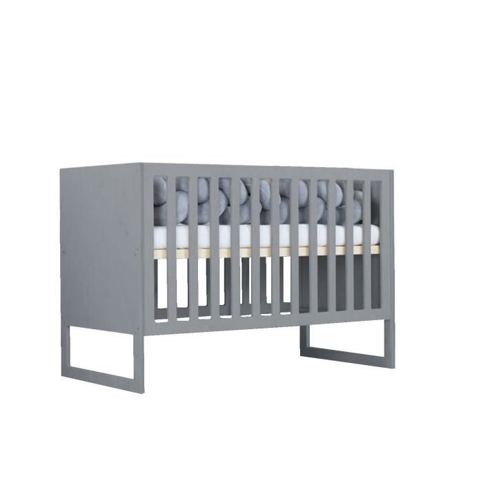 Lit évolutif - GENERIQUE - CHRUPPY - Bois - Gris - 60 x 120 cm