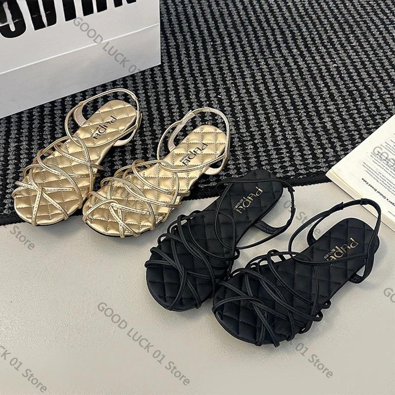 Fashion Flats Women's Sandals Designer Casual Shoes Fashion Slippers Rome 2025 Walking Beach Flip Flops New Dress Slides Woman Shoes