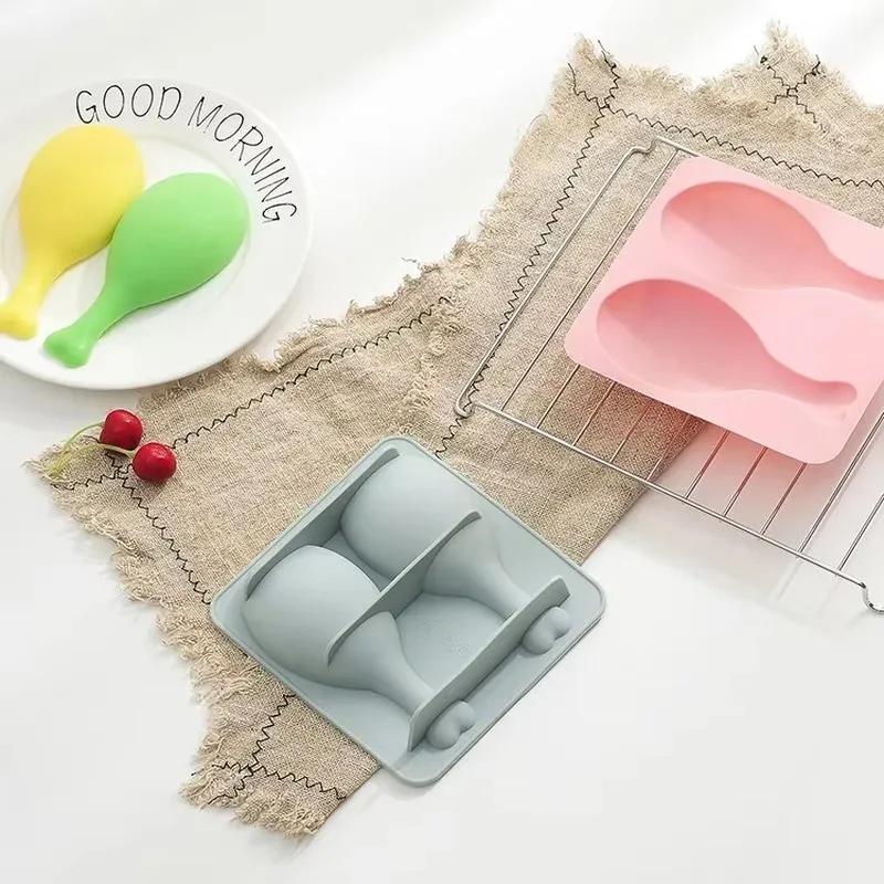 2-Grid Chicken Leg Shaped Silicone Mold Kitchen Baking Cake Decoration Chocolate Candy Molds Handmade Essential Oil Soap Mould