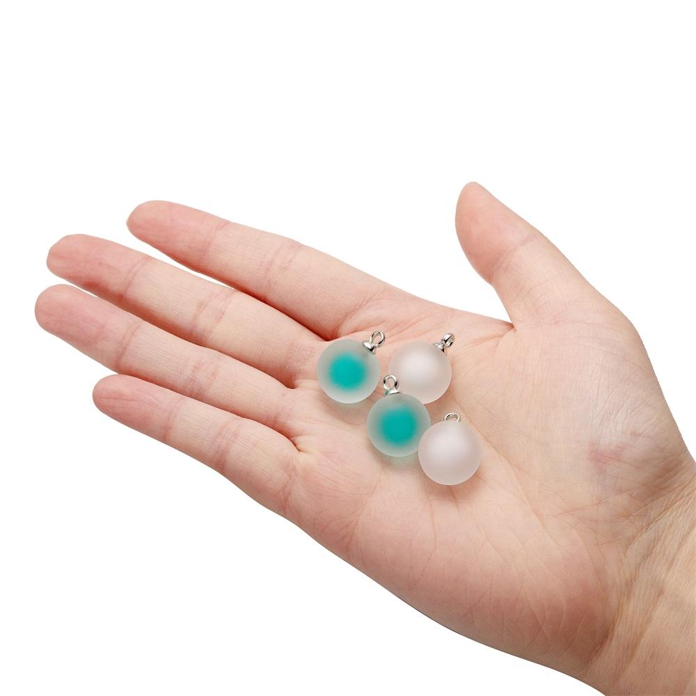 10Pcs/Lot Resin Frosted Round Pendants Charms for DIY Bracelet Earrings Necklace Pendant Jewelry Making Accessories Supplies
