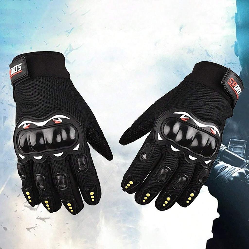 1 Pair Spring/Summer/Autumn Cycling Hard Shell Full Finger Gloves, Motorcycle/Motorbike/Outdoor/Off-Road Protective Gloves
