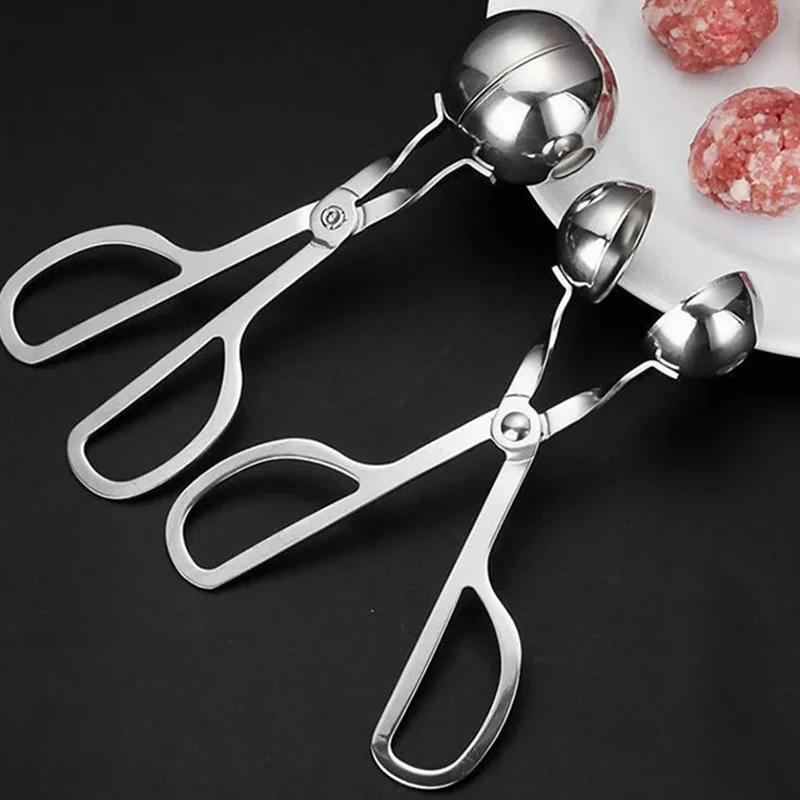 Meat Ball Maker Tool Round Stainless Steel Non Stick Meat Ball Rice Ball Shaper Spoon Mold Household Kitchen Convenience Gadget