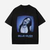 Billie Eilish Concert Retro Pop Singer Tv Screen Blue Portrait Graphic Tee Cotton Unisexs Unisexs Tshirt Summer Streetwear