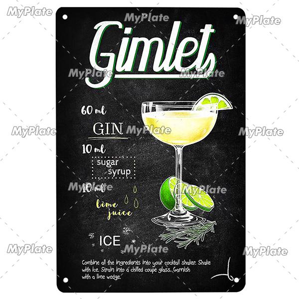 Cocktail Metallschild Plakette Metallschild Vintage Pub Lustiges Blechschild Wanddeko für Bar Pub Club Man Cave Blechschilder Vintage