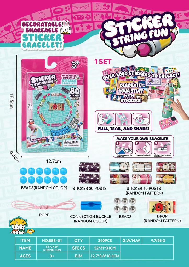 Kreative DIY Perlen-Aufkleberarmbänder für Mädchen - Lustige handgemachte Spielzeuggeschenke