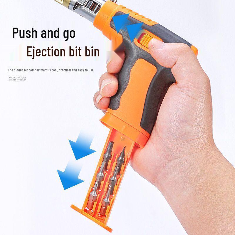 Ratchet Multifunctional Screwdriver Set for Auto Repair - Durable, Pistol Grip, Built-In Features for Electric Vehicle Maintenance