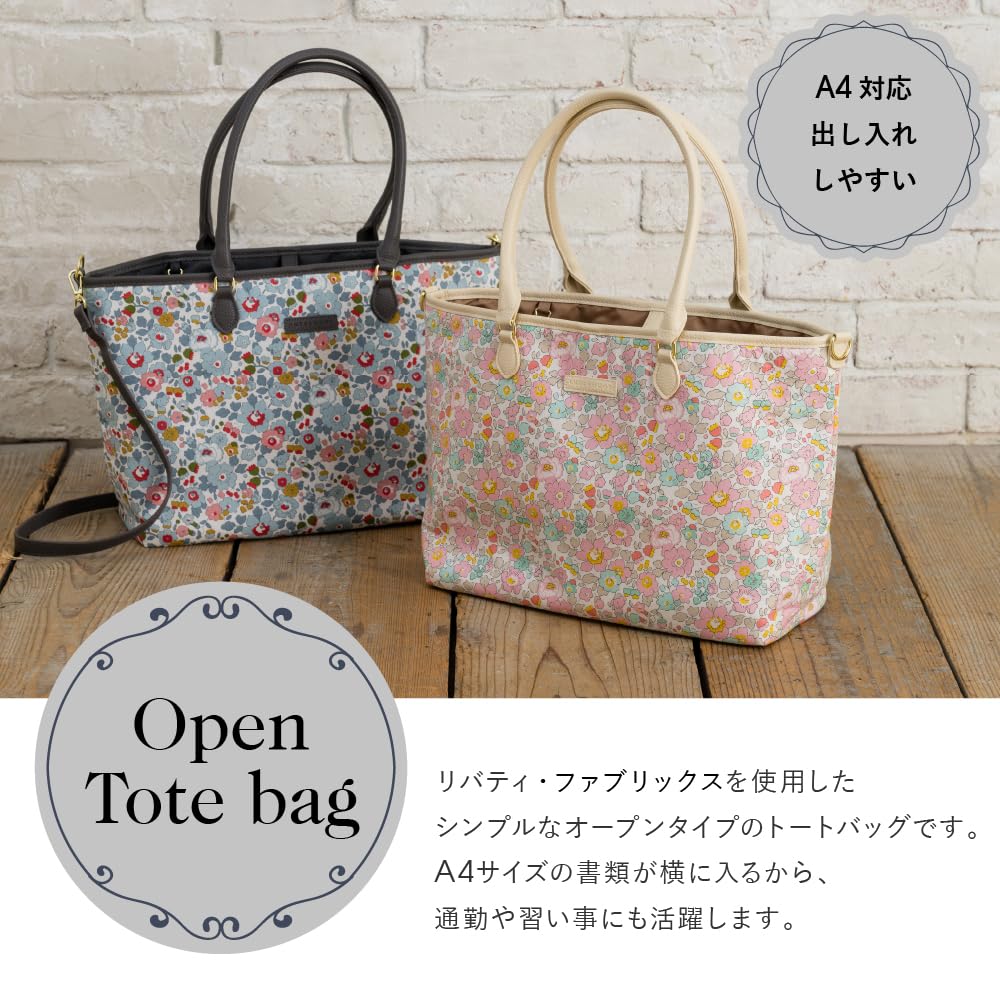 Liberty Print 2-Way Open Tote Bag, A4 Size, 18708502, Women's Bag
