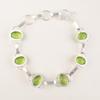Peridot Gemstone 925 Sterling Silver Jewelry Bracelet 9" For Anniversary Gift RB-6-8