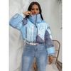 Winter Fashion Women's Short Denim Printed Cotton Jacket