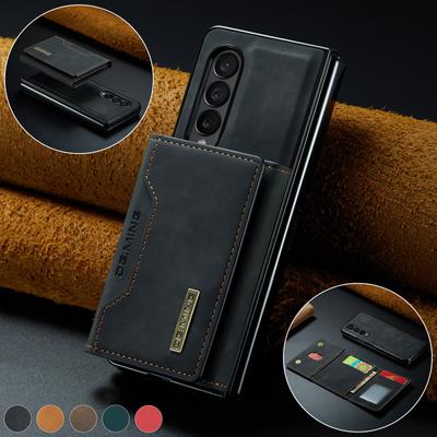 Card Pocket Leather Cell Phone Case For Samsung Galaxy Z Fold 4 5g Fold4 Fold3 Fold 3 Non -Fingerprint Wallet Funda Cover