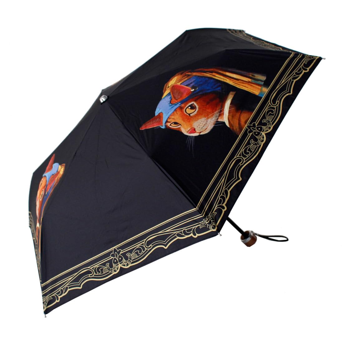 

Cat Art Folding Umbrella for Sunny and Rainy Days Umbrella Girl Cat with Pearl Ferneko [CAT ART] (with Case) Earrings/Johannes (Black) 001264-0001-01 чорний