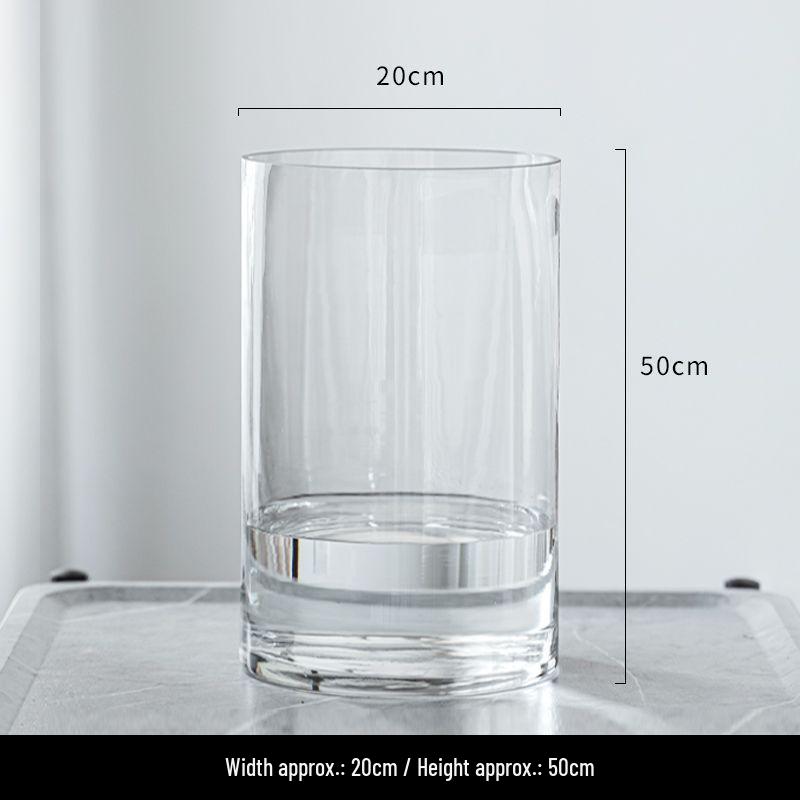 Elegant Transparent Glass Vase for Home Décor – Large Straight Tube Design for Floral Arrangements