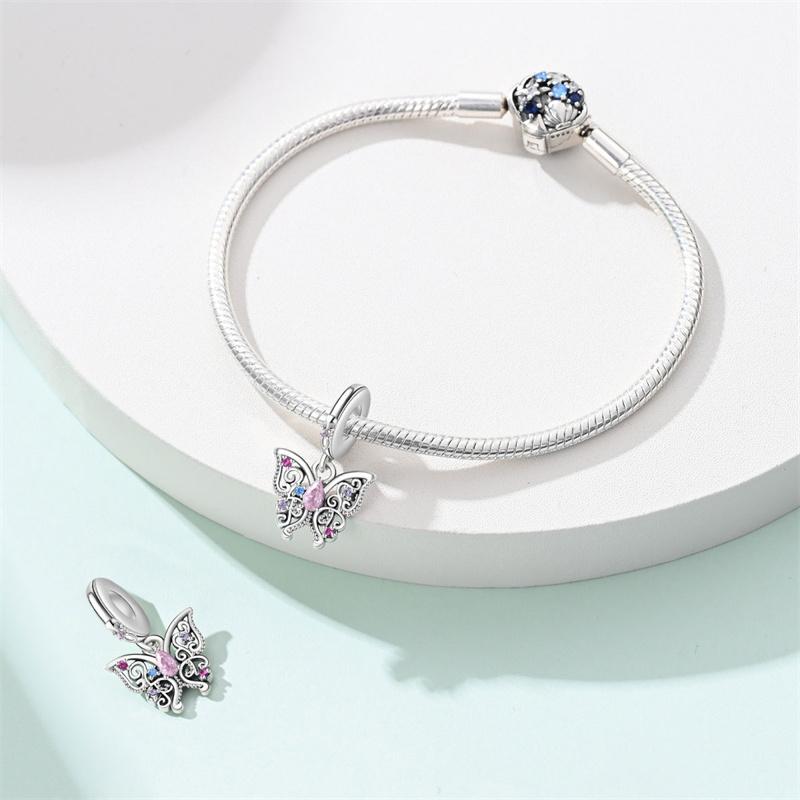 Neu in Kupferfarbe Romantische Klassische Serie Schutzblumenperlen Passend für Pan 3mm Armband DIY Charm Anhänger Damenschmuck