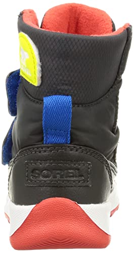 Sorel Kids Whitney II Strap Waterproof Boots NC3919, Size 15.0cm, Jet and Poppy Red